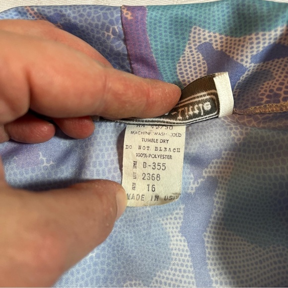 Vintage Anderson-Little Floral Paste Pink & Blue 70's Secretary Blouse with Bow - Picture 10 of 10